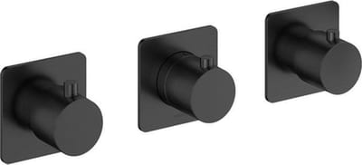 Hotbath Gal GL7067EXT afbouwdeel inbouwthermostaat met 2 stopkranen geborsteld gunmetal PVD