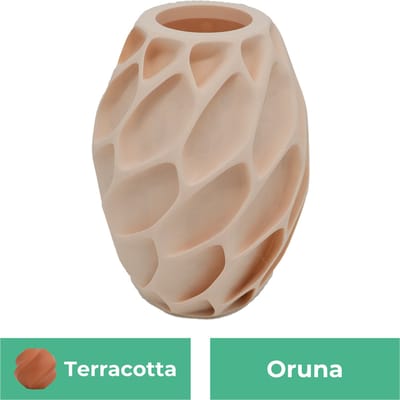 Oruna organische vaas – Decoratieve vaas - Terracotta - 3d geprinte vaas – geschikt voor droogbloemen - 20CM