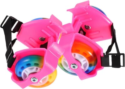 Rolschaatsen Kinderen - Skeelers Meisjes Jongens - Buiten Sport - Glow-in-the-dark Wielen - Maat 13.50X9.00X8.00CM - Roze