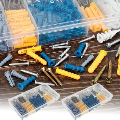 Gipsplaat Ankers en Schroeven - Wandankerset Assortiment - Muurbevestigingen Maken - 5 Verschillende Maten - 700 Stuks - Gemengde Kleur