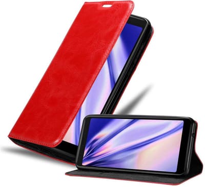 Cadorabo Hoesje geschikt voor WIKO Y60 in APPEL ROOD - Beschermhoes met magnetische sluiting, standfunctie en kaartvakje Book Case Cover Etui