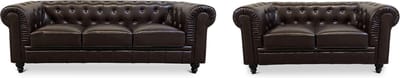 Chesterfield Banken Set - 2 & 3 Zits - Mokka Bruin - Design