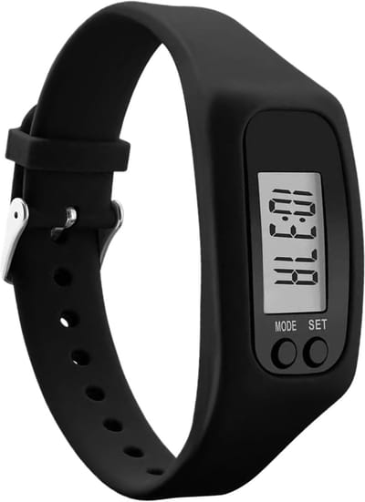 Stappenteller Dames - Fitness Tracker - Gezondheid Monitoren - App-vrij - 25 x 2.8 cm - Zwart