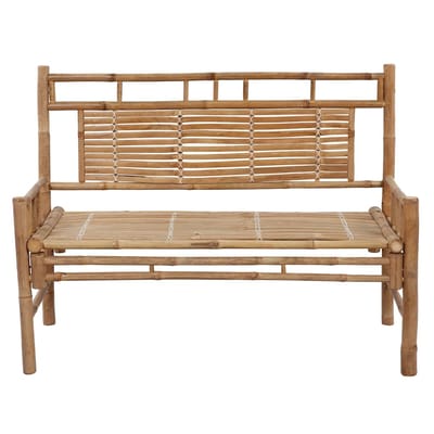vidaXL - Tuinbank - met - kussen - 120 - cm - bamboe