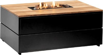 Cosi Fires - Cosipure Black / Teak (120 cm) - Vuurtafels - Hout - Zwart