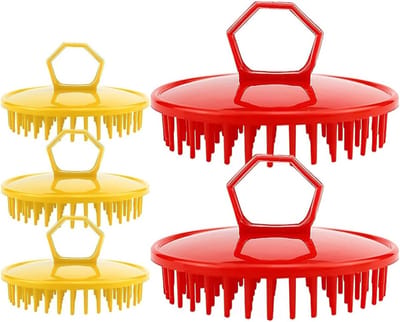 5 stuks ronde hoofdmassageborstels, antislip shampooborstels, zachte siliconen haarborstels voor ontspannende hoofdmassages en haarverzorging