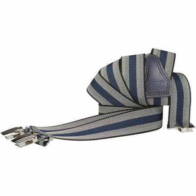 Pierre Mouton - Bretel - Volwassenen - Heren - Chevron - Bretel - Sterke clips - Donkerblauw - 120cm - 35mm - M - L