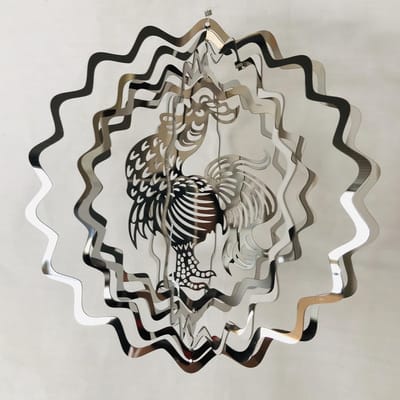 Nature's Melody Cosmo Spinner Haan  roestvrij staal  ca.13cm / 5" ROOSTER