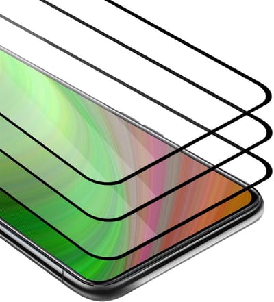 Cadorabo 3x Screenprotector geschikt voor Vivo V17 PRO Volledig scherm pantserfolie Beschermfolie in TRANSPARANT met ZWART - Getemperd (Tempered) Display beschermend glas in 9H hardheid met 3D Touch