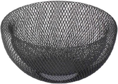 Excellent Houseware Fruitschaal - Zwart - metaal - 25 cm - fruitmand - decoratieschaal