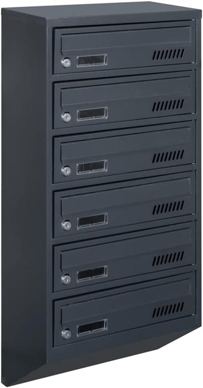 Brievenbussysteem - Postkast - Binnenhuis Post Opslag - Smal Ontwerp - 20D x 39B x 805H cm - Antraciet