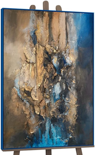Canvas schilderij groot handgeschilderd elegante abstractie verfijnd – YS-Art Gallery – Luxe wanddecoratie voor woonkamer – Modern schilderij voor slaapkamer en kantoor