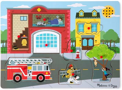 Melissa & Doug Vormenpuzzel Brandweerkazerne Junior Hout 8 Stukjes