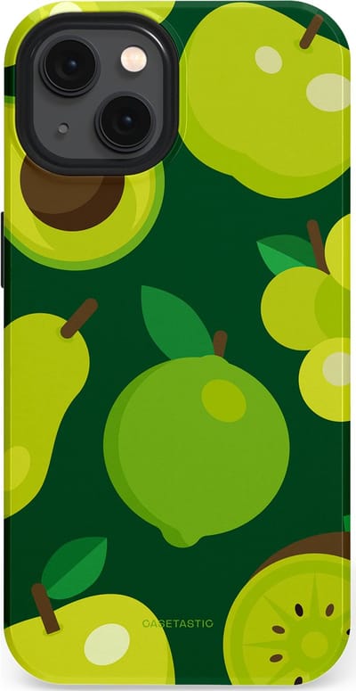 Casetastic Hoesje Geschikt voor Apple iPhone 13 Magsafe - Stijlvolle Beschermende Duo-layer Case - Peren Appel Groen