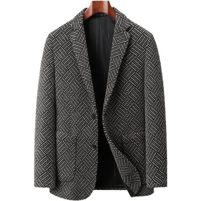 Herfst en Winter Jacquard Heren Casual Pak Koreaanse Versie Slim Pak XXXXL black