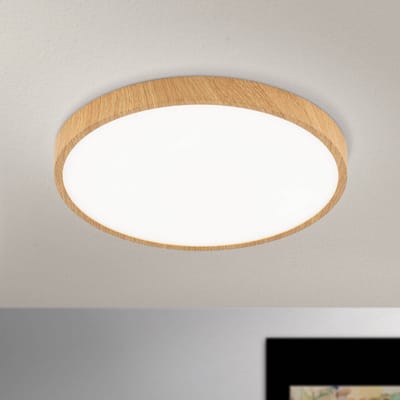 ORION LED plafondlamp Bully met hout-optiek, Ø 28 cm