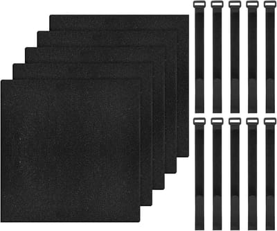 Stapelbed ladderpads - Antislipmat traptrede - Veilig klimmen - Zacht gewatteerd comfort - 5 stuks 25x25 cm - Zwart