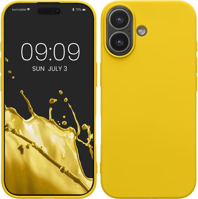 kwmobile telefoonhoesje geschikt voor Apple iPhone 17 - Hoesje voor smartphone - Back cover in stralend geel
