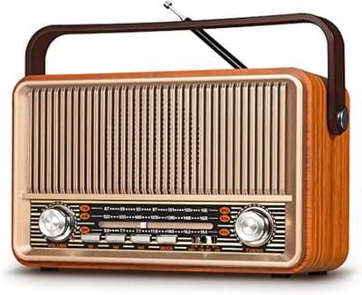 Vintage Draagbare Radio - AM/FM/SW Radio met Bluetooth - 1800 mAh Batterij - USB/TF/AUX - Geschikt voor Ouderen