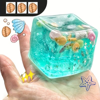 Squishy Speelgoed Mustbuy Oceaan Thema IJsklontje Squishies Needoh Squishies Nee Leuk Kaas Squishy Squishy Stressbal Sensorisch blue