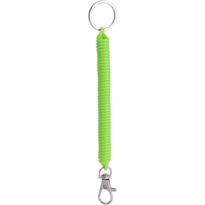 1Pc Multifunctionele Elastische Intrekbare Sleutelhanger Polsveer Spoel Spiraal Stretch Lanyard Sleutelhanger Sleutelhanger Sleutelhanger groen