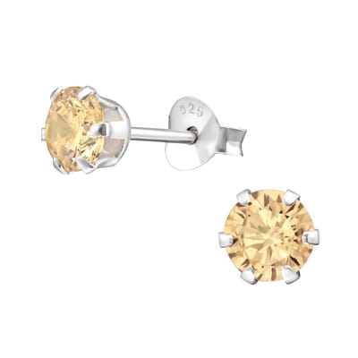 Amanto Oorbellen Elka Champagne - 925 Zilver E-Coating - ∅5mm