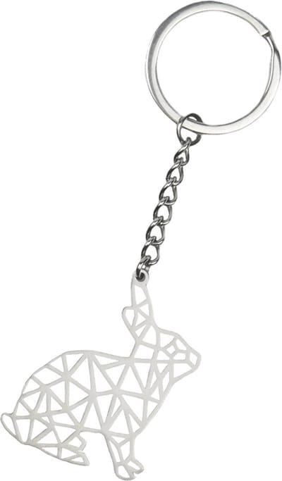 Metalen Sleutelhanger Geometrisch Patroon Sleutelhanger Dier - Konijn