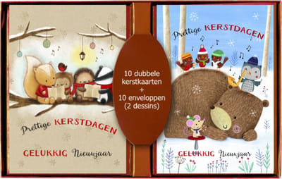 kerstkaarten Box Diertjes