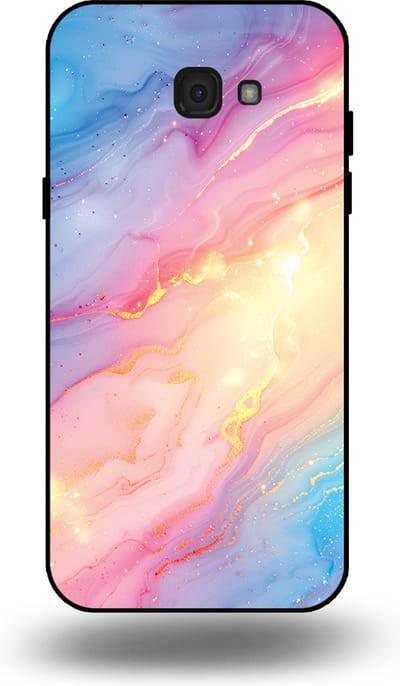 Smartphonica Telefoonhoesje Geschikt voor Samsung Galaxy A7 2017 met Regenboog Glitter Marmer Opdruk - TPU Backcover Case Rainbow Glitter Marble Design geschikt voor Samsung Galaxy A7 2017