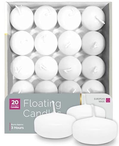 Hoogwaardige Drijfkaarsen - 20 Stuks - 3 Uur Brandtijd - 45 mm - Elegante Decoratieve Kaarsen
