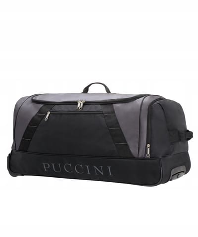 Puccini Reistas met Wielen - Grote zwarte polyester koffer (114L)