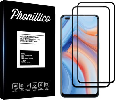 Screenprotector voor Oppo Reno 4 - 2 stuks Beschermglas van glas Transparante glazen schermbeschermfolie met zwarte randen