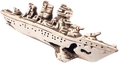 Aquarium ornament - Decoratie aquarium - Gevechtsschip - 25 x 9 x 7 cm