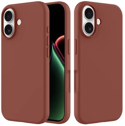 MobyDefend Hoesje - Geschikt voor iPhone 17 - Matte Siliconen Backcover - Terracotta