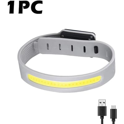 Nachtlooparmband LED-licht Buitensport USB Oplaadbaar Knipperlicht Veilige riem Arm Been Waarschuwingspolsbandje Fietslicht 1pcs gray