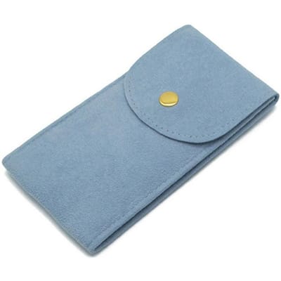Fluwelen klikhorlogetas Flanellen tas Verpakkingstas Ringarmband Cadeautas Reisopbergtas voor heren Dames Horlogeliefhebbers blauw