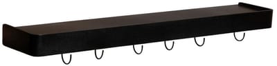 Protopia Dan-Form wandplank met haken 9 haken fineer essen zwart.