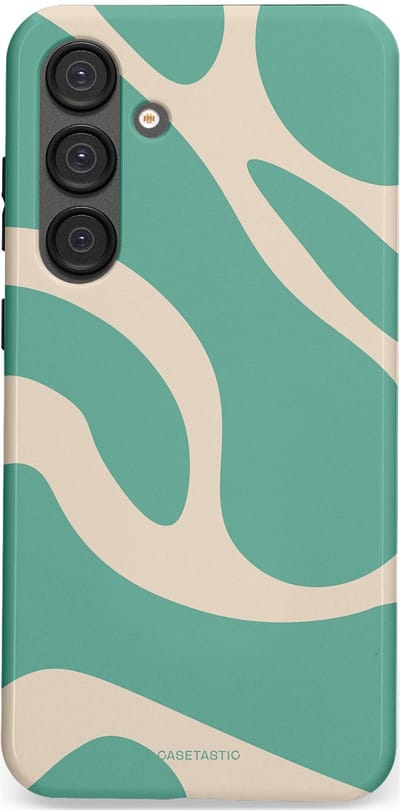 Casetastic hoesje geschikt voor Samsung Galaxy S25 Plus - Dubbellaagse bescherming - Zand Groene Vlaktes - Fashion Case - Saliegroen Zand