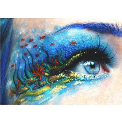 Blauwe ogen diamant schilderij kruissteek volledige diamant borduurwerk strass sticker woondecoratie 20X30CM black