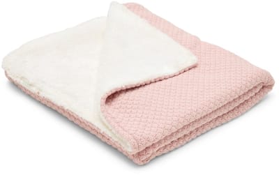 Gebreid wiegdeken - Fleece - Roze - Essentials