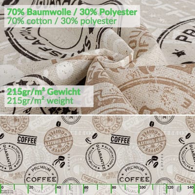 ANRO Tafelkleed Koffie Bruin 130x90cm Rechte rand Afwasbaar Waterafstotend Binnen & Buiten