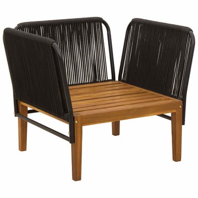 vidaXL - Tuinstoel - met - Kussens - Massief - acaciahout - & - touw - Naturel
