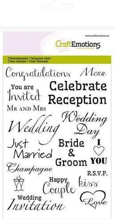 CraftEmotions stempel A6 - tekst Engels Wedding