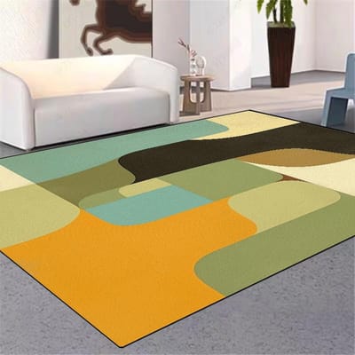 Modern Geometrische Abstractie Groot Tapijt voor Woonkamer Decor Sofa Gebiedskleed Zachte Kleden voor Slaapkamer Licht Luxe Lounge Voetmat 60*90cm