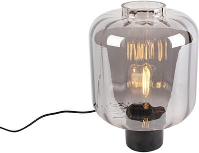 QAZQA qara - Design Tafellamp - 1 lichts - H 350 mm - Zwart - Woonkamer | Slaapkamer | Keuken