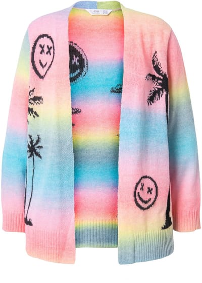 Angel of Style - Dames - Vest Straight Fit palmen smileys - Bleek turquoise - Maat 46+