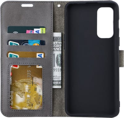 Bookcase Geschikt voor: Samsung Galaxy A03s - Grijs - portemonnee hoesje