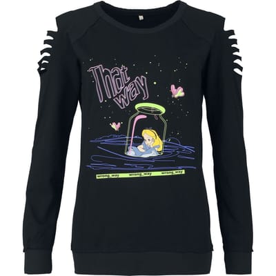 Alice in Wonderland - Disney Shirt met lange mouwen - Alice - S tot XXL - voor Vrouwen - zwart
