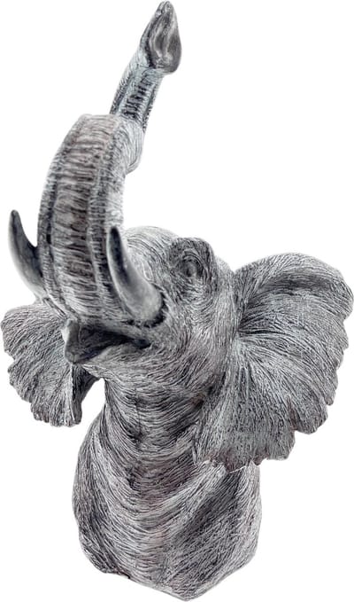 Carter Grey poly elephant head - Deoratie olifantenkop - 24x30x44 cm