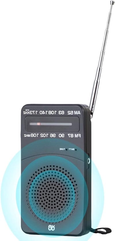 Kleine Radio - Draagbare AM FM - Noodsituaties - Sterke Ontvangst - Compact Formaat - Zwart